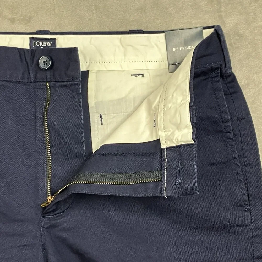 J Crew Flex Chino Shorts Mens 32‎ Blue 9” Inseam Stretch Flat Front Summer H5020